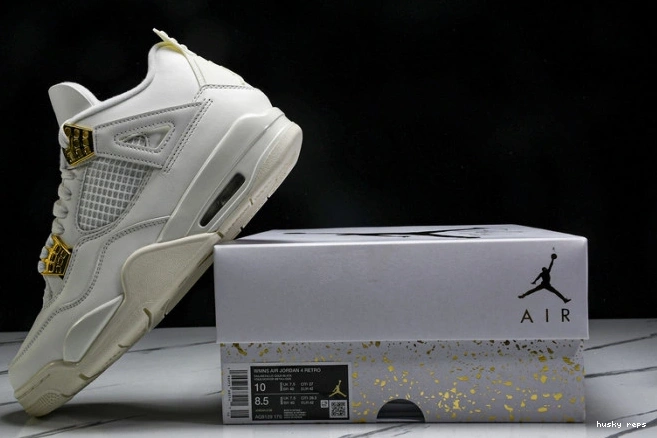 Rep Husky Jordan AQ9129-170 Gold 4 Metallic Retro 0723
